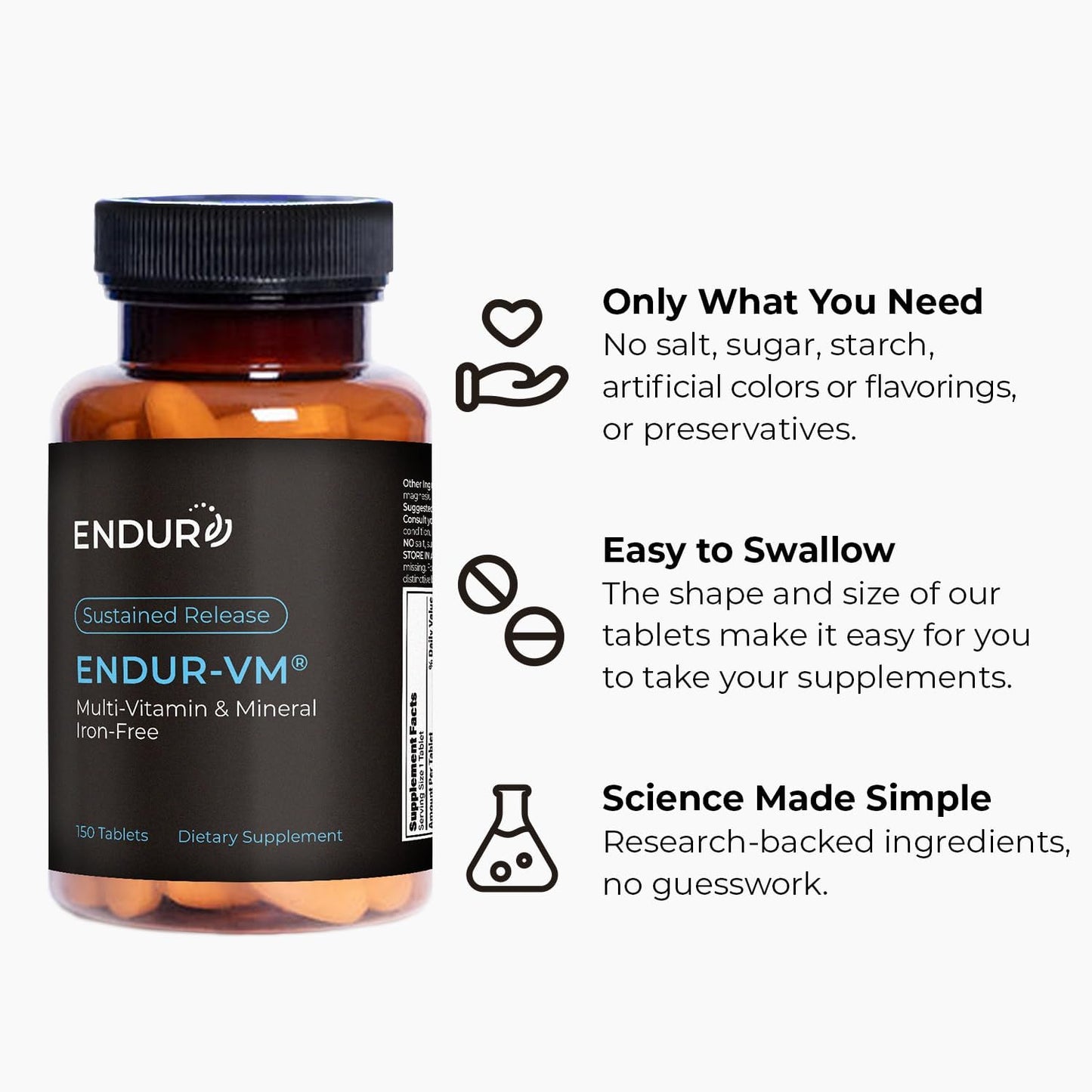 ENDUR-VM Multivitamin (No Iron) – Sustained Release – 150 Tablets - görsel 5