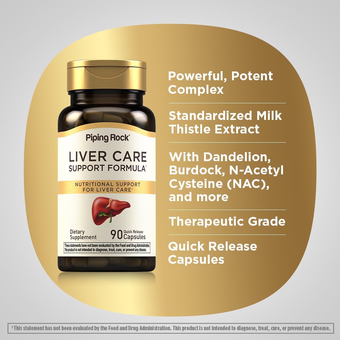 Piping Rock Liver Cleanse Complex – 90 Capsules – Liver Support Formula with Milk Thistle, Dandelion, Burdock, N-Acetyl Cysteine (NAC) - görsel 4