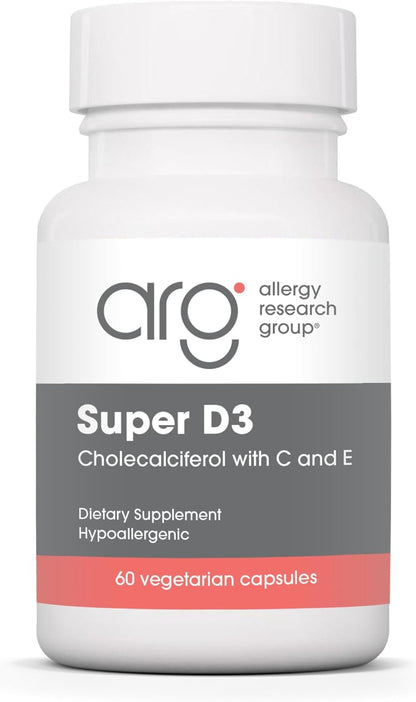 ARG Super D3 - Vitamin D3 Supplement with Vitamins C & E - 60 Capsules