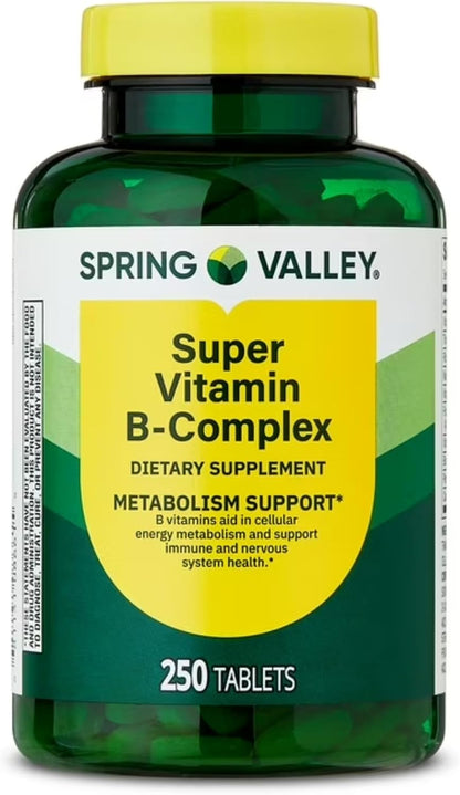 Spring Valley Super Vitamin B-Complex Tablets - 250 Tablets