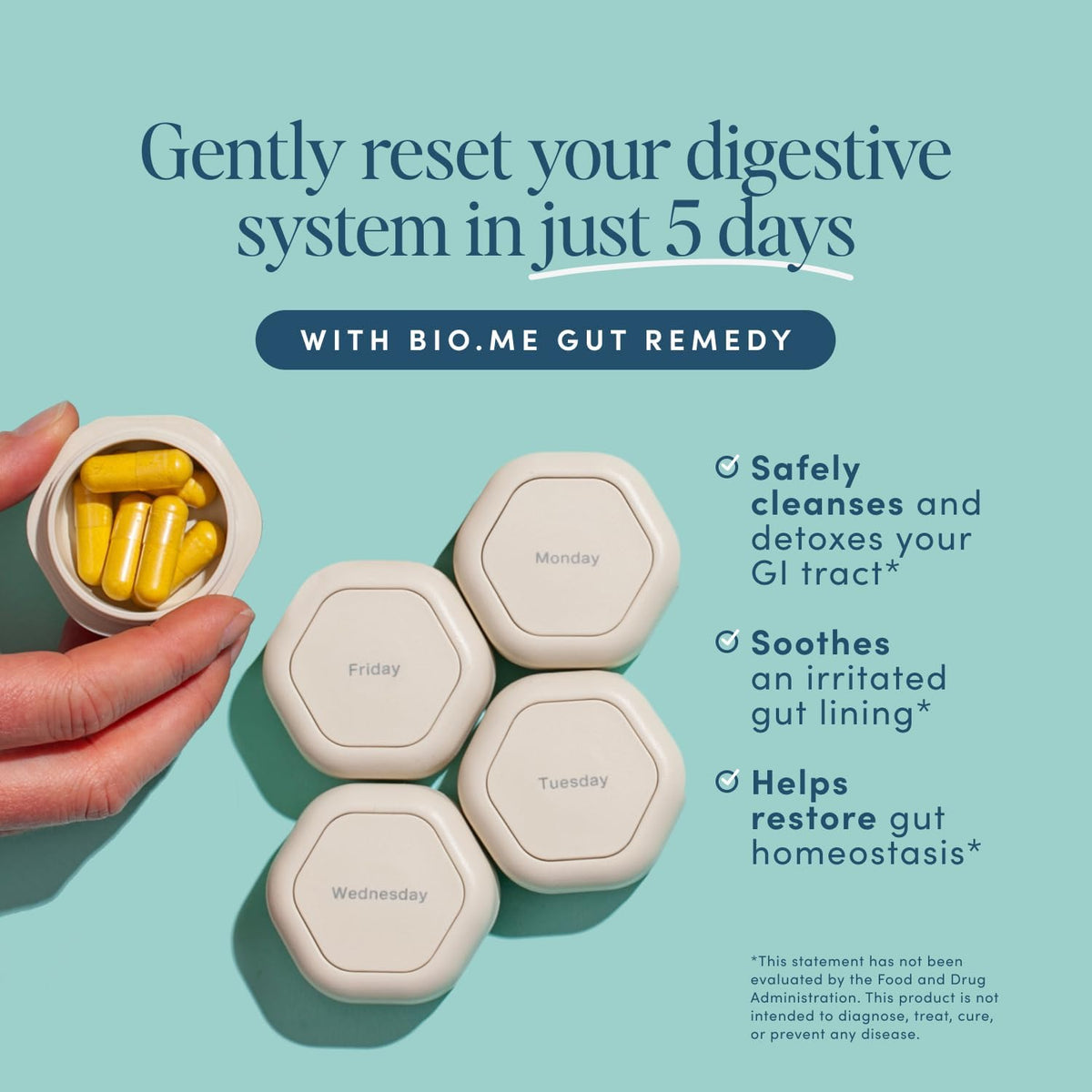 Biome Gut Remedy Capsules (5 Day Cleanse, 1 Round, 30 Capsules) - görsel 2