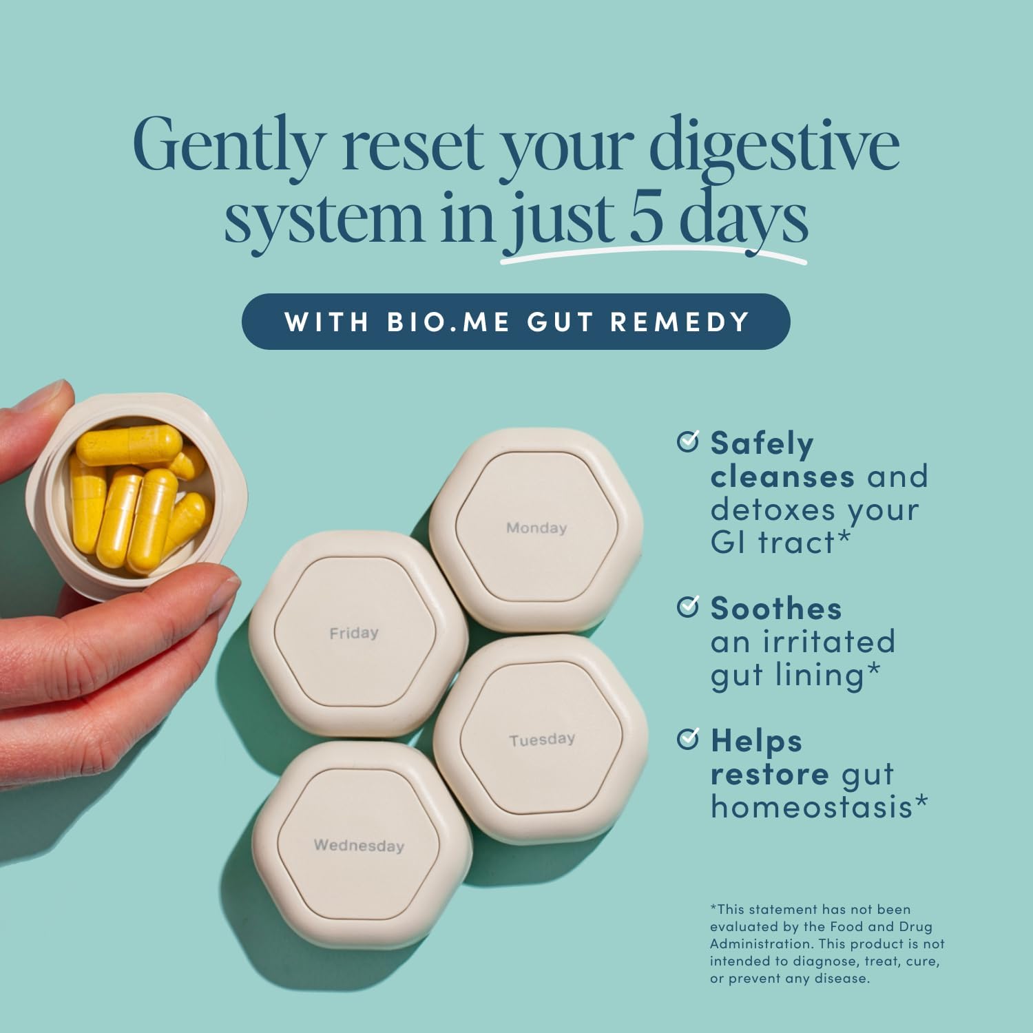 Biome Gut Remedy Capsules (5 Day Cleanse, 1 Round, 30 Capsules) - görsel 2