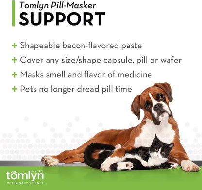 TOMLYN Pill-Masker Original Bacon-Flavoured Paste for Dogs & Cats, 113g (4oz), Pack of 2