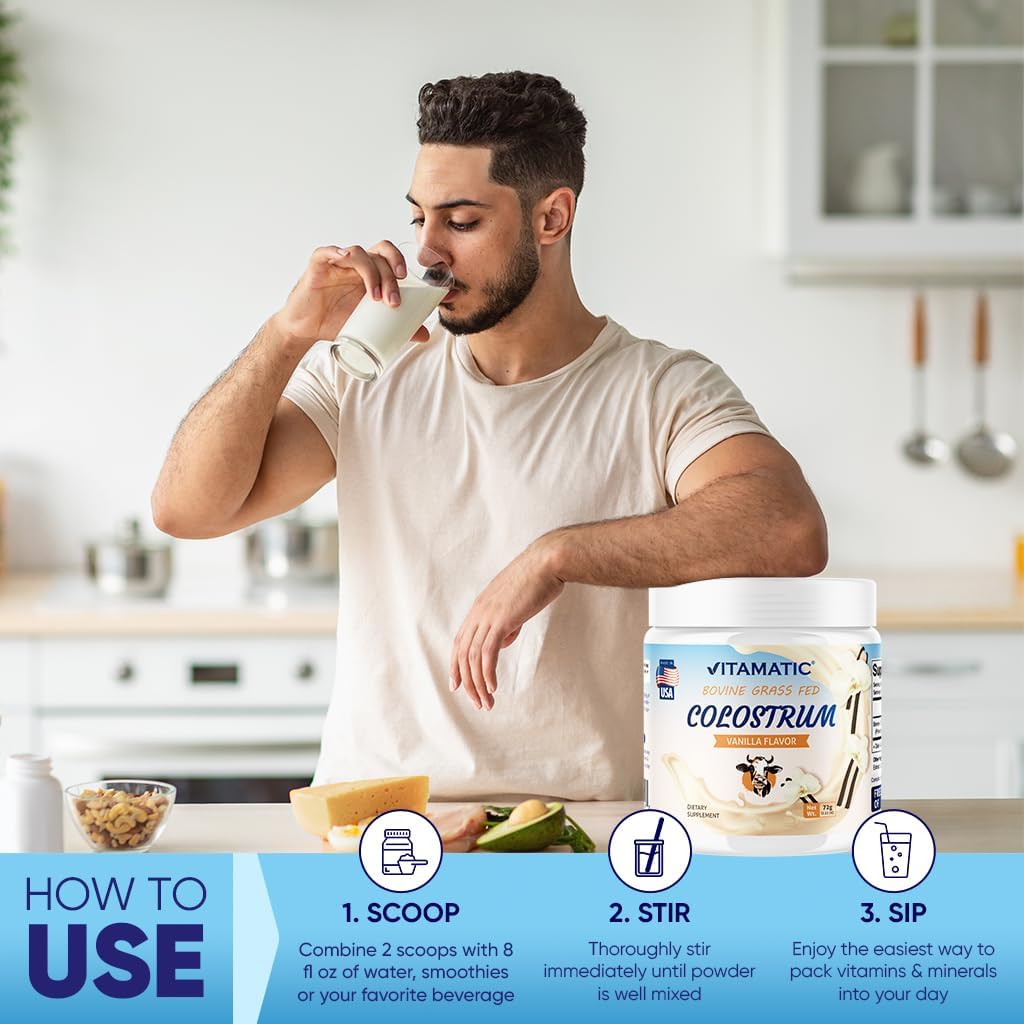 Vitamatic Bovine Colostrum 30% IgG Powder – Vanilla – 72g (30 Servings) - görsel 9