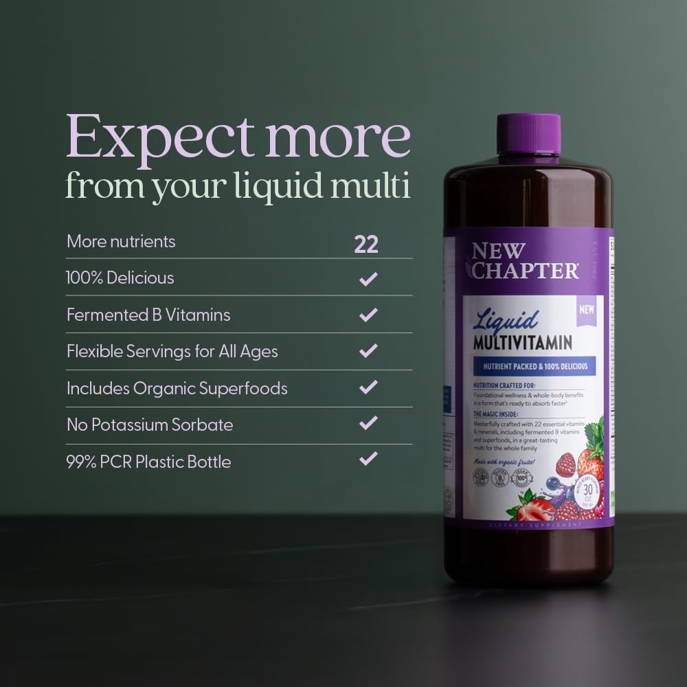 New Chapter Liquid Multivitamin & Mineral Supplement – Mixed Berry – 30 fl oz - görsel 5