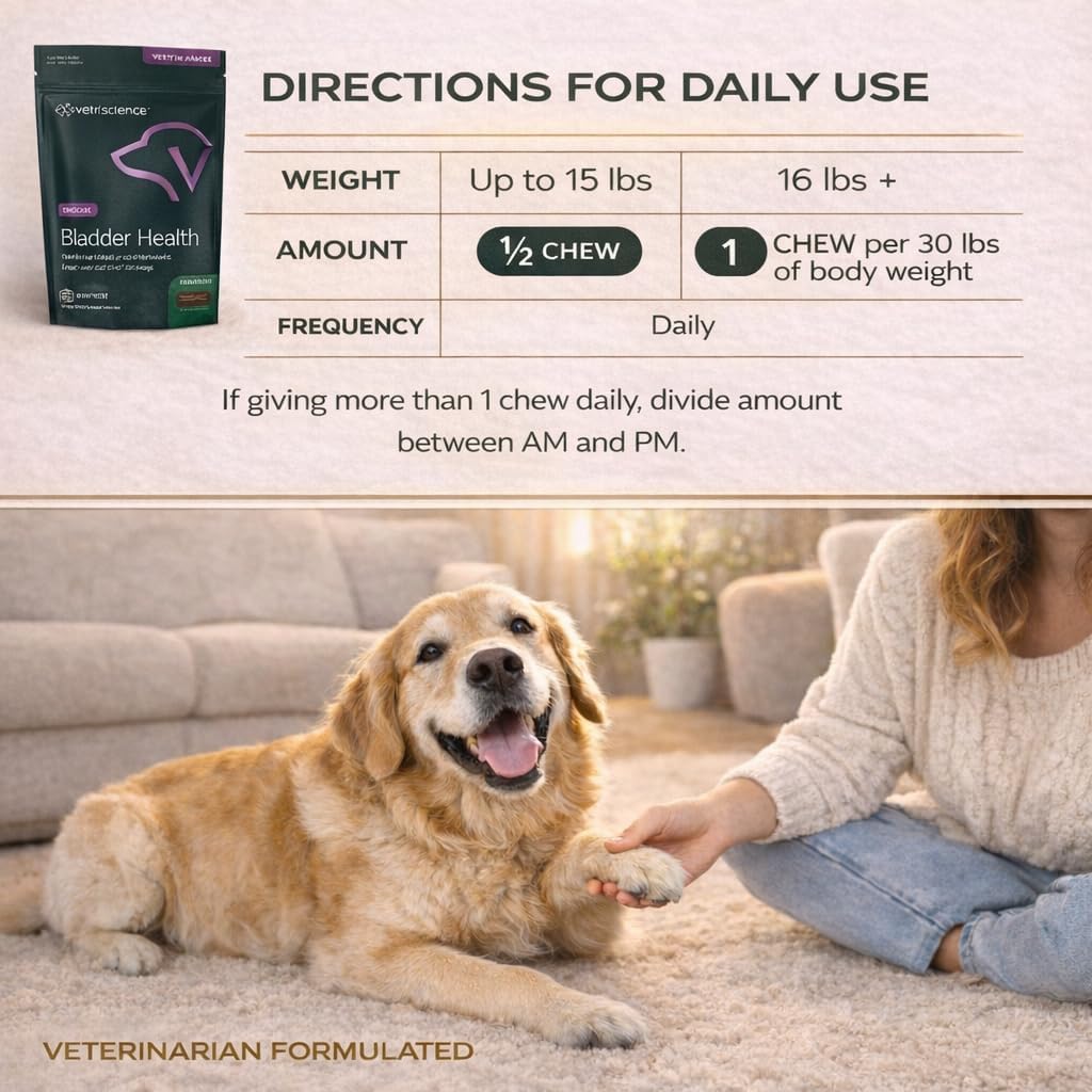 VetriScience Bladder Health Soft Chews for Dogs - Bladder Control & Urinary Support, Chicken Flavour, 60 Count - görsel 7