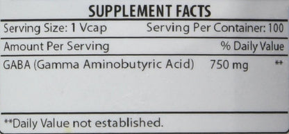 Amazing Formulae GABA Supplement | 750 mg per Serving | 100 Veggie Capsules | Non-GMO | Gluten-free | Made in USA