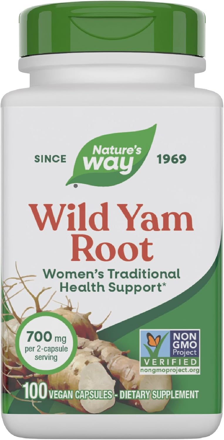 Nature's Way Wild Yam Root Capsules, Traditional Herbal Support for Women, 700 mg, 180 Vegan Capsules - görsel 8