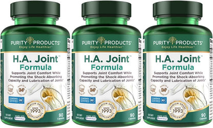 Purity Products HA Joint Formula with Hyaluronic Acid & Key Co-Factors - Joints & Skin Multi Collagen - 90 Capsules