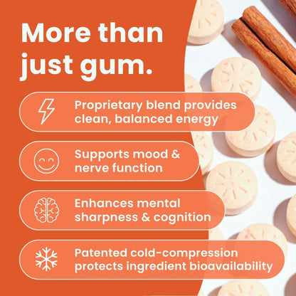 NeuroGum Energy & Focus, Cinnamon, 12 Packs, 9 Pieces Each