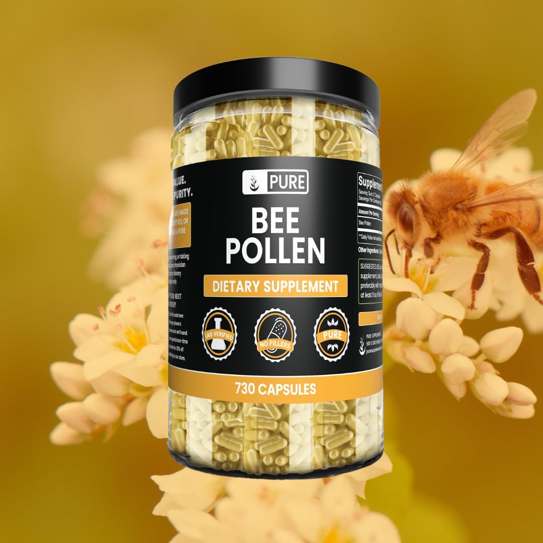 Pure Original Ingredients Bee Pollen - 730 Capsules, No Fillers - görsel 4