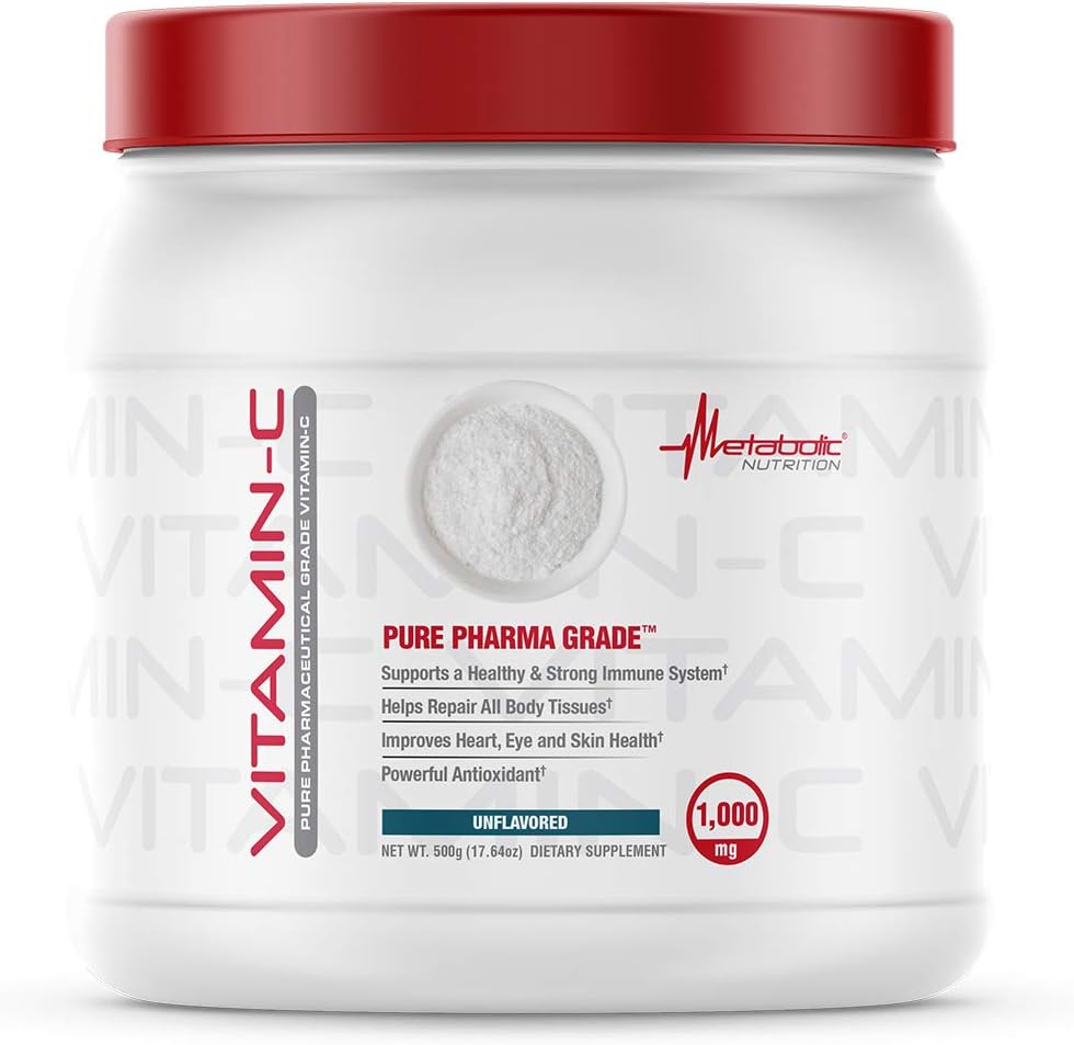 Metabolic Nutrition Vitamin C 1000mg Pure Pharma Grade Ascorbic Acid Powder (500g) - görsel 1