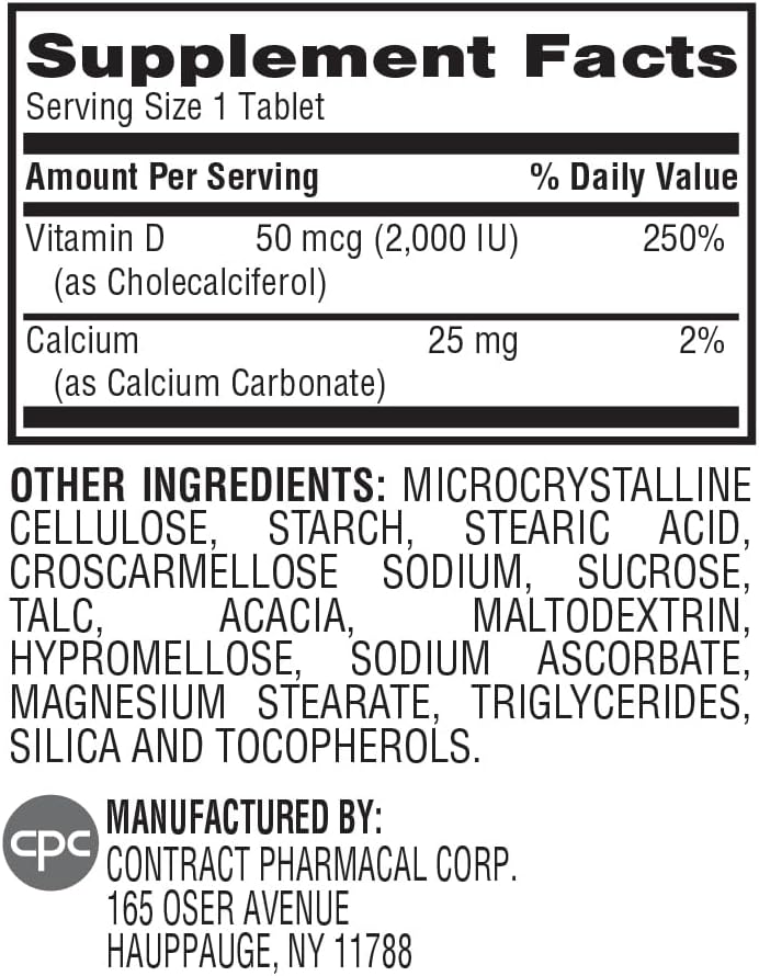 Earth's Splendor Vitamin D 2,000 IU – Immune Support and Bone Health – 75 Tablets - görsel 2