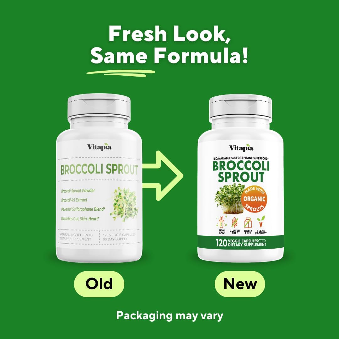 Vitapia Organic Broccoli Sprout & Broccoli Extract Supplement - 120 Vegetable Capsules - görsel 3