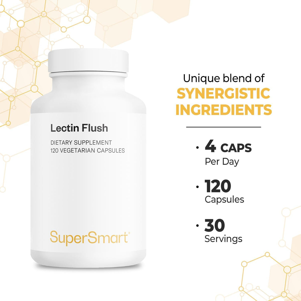 Supersmart Lectin Flush – Lectin Blocker Supplement for Digestive Support & Detox – Non-GMO & Gluten-free – 120 Vegetarian Capsules - görsel 5