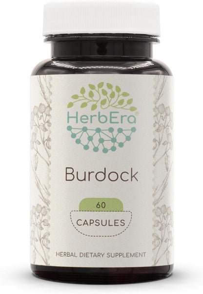 HerbEra Burdock 120 Capsules, 500 mg, Made with Burdock (Arctium Lappa) Dried Root
