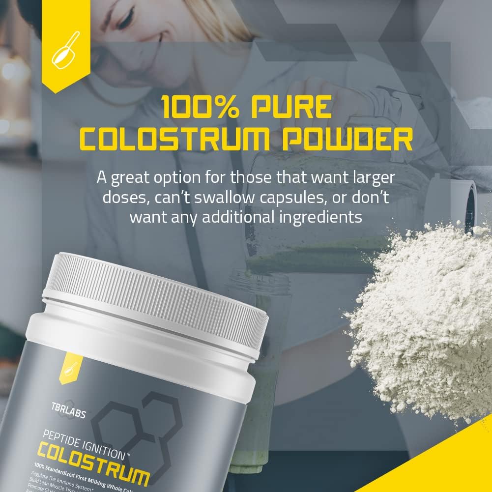 TBR Labs Colostrum Powder, Grass Fed, First Milking, 200g (132 Servings) - görsel 5