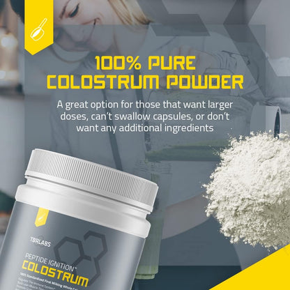TBR Labs Colostrum Powder, Grass Fed, First Milking, 200g (132 Servings)