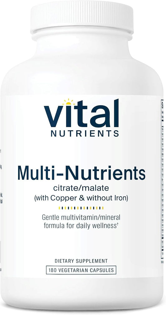 Vital Nutrients Multi-Nutrients 2 - Citrate/Malate Formula (with Copper, Without Iron) - Multivitamin and Mineral Supplement – Image 1
