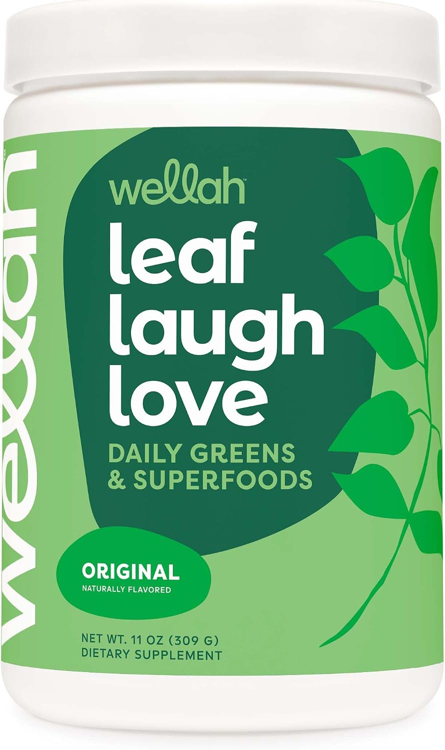 Wellah Leaf, Laugh, Love Super Greens Powder (Unflavoured) - 30 Servings - görsel 1