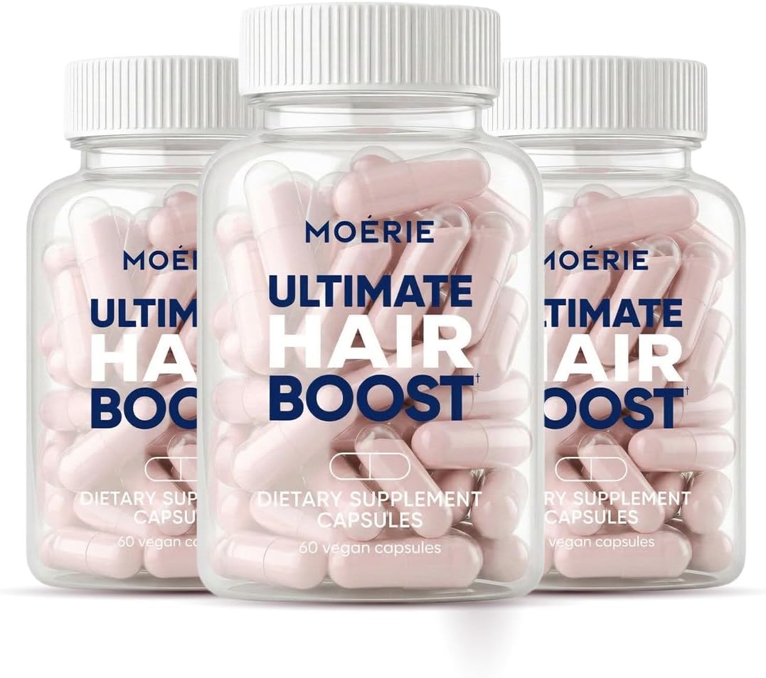 Moerie Ultimate Hair Boost Supplements - Hair, Skin & Nails Vitamins with Biotin & Minerals - 180 Capsules - görsel 1