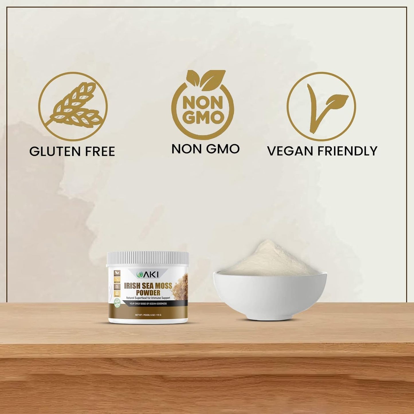AKI Irish Sea Moss Powder – Rich in 92 Essential Minerals & Vitamins, Vegan, Non-GMO (170 g) - görsel 4