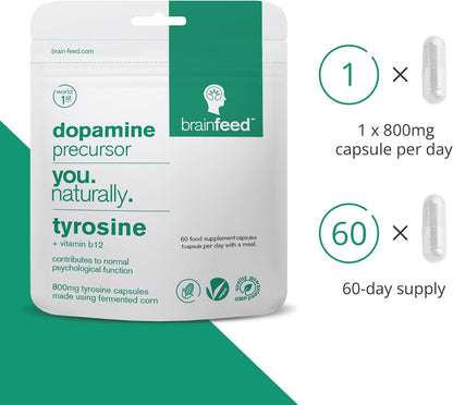 Dopamine Support Supplement with L-Tyrosine 800mg - 60 Capsules