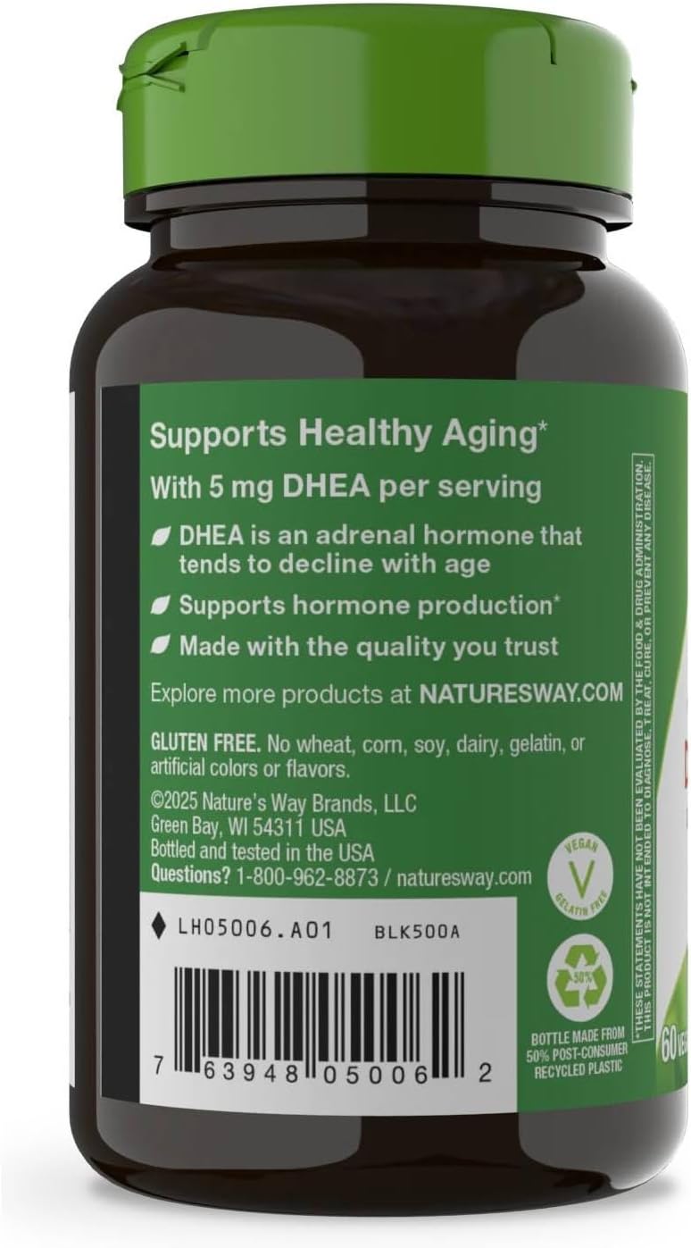Nature's Way Youthful You DHEA 5 mg, 60 Vegan Capsules - görsel 2