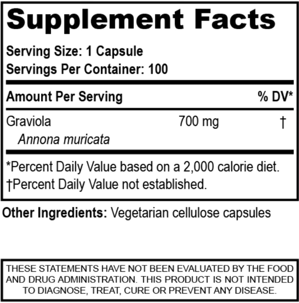 Nutriya Guanábana (Soursop/Graviola) – Super Antioxidant Support – 100 Vegetarian Capsules - görsel 2