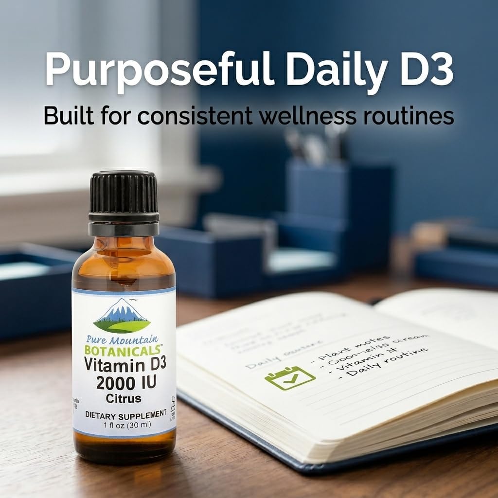 Liquid Vitamin D3 Drops – 2000 IU – Natural Orange Lemon Flavour – Pure Mountain Botanicals - görsel 7