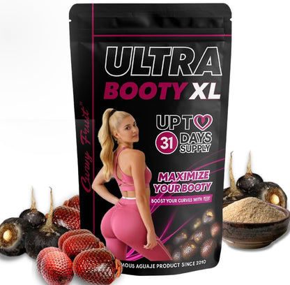 Maximum Glute Growth – Ultra Booty Powder with Aguaje + Black Maca – Glute Volume Supplement for Women