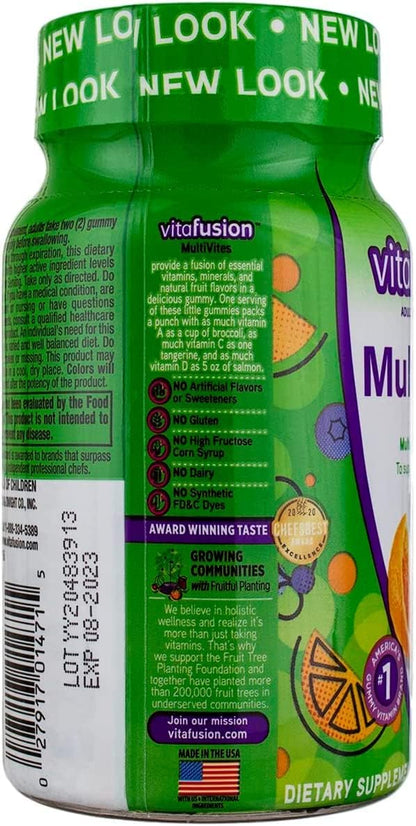 Vitafusion MultiVites Gummy Vitamins for Adults - 2 Pack (70 Gummies per Bottle, Berry, Peach & Orange)