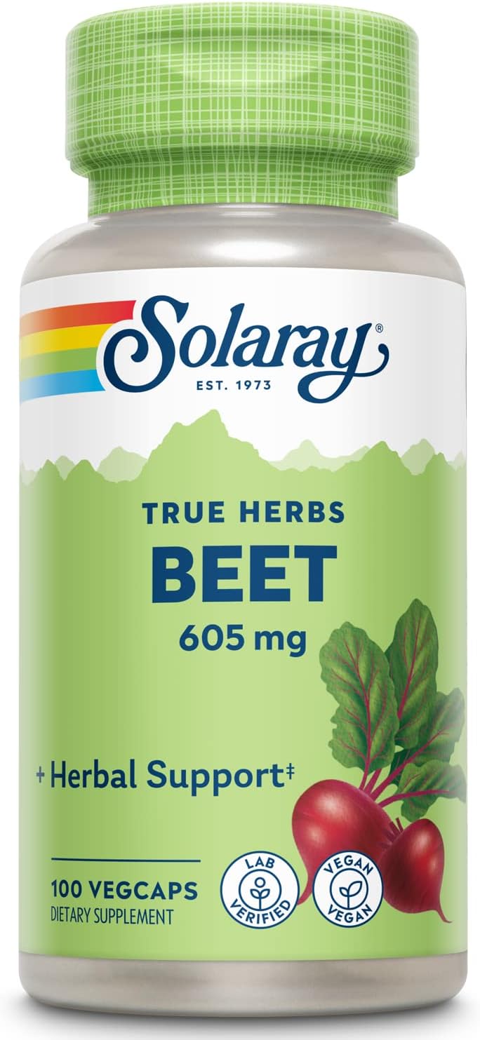 SOLARAY Beet Root 605mg – Nitric Oxide Support for Heart Health and Athletic Performance - görsel 1