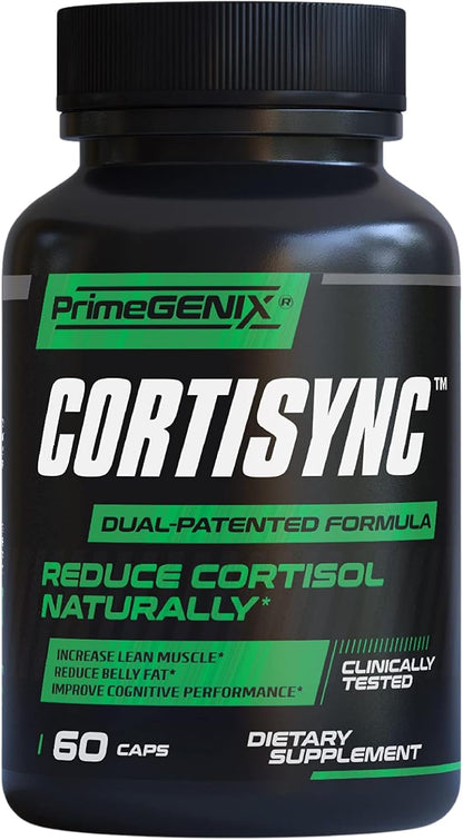 PrimeGENIX CortiSync - Lower Cortisol, Boost Energy, and Enhance Focus with Sensoril Ashwagandha - 60 Capsules