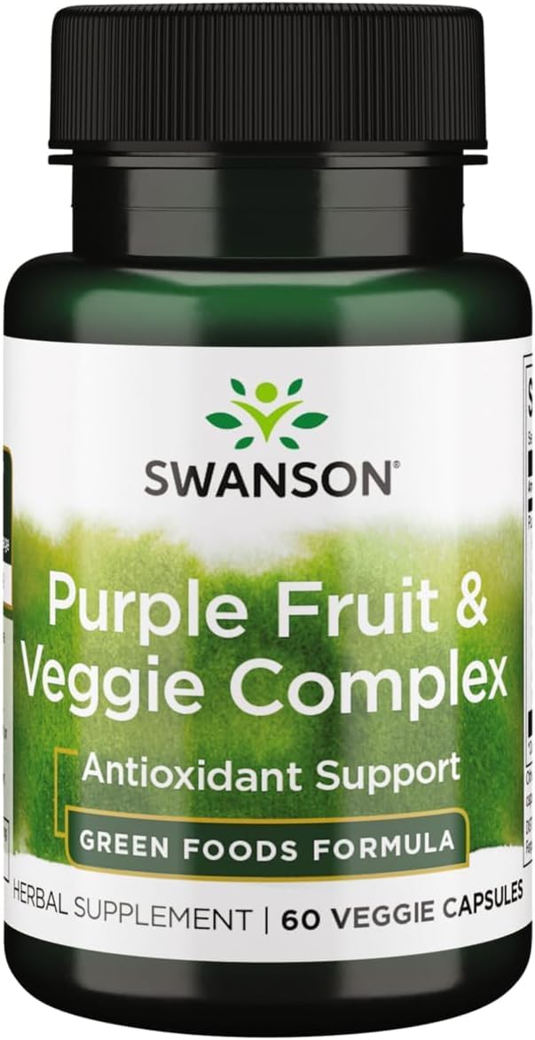 Swanson Whole Food Purple Antioxidants Fruit & Veggie Complex 400 mg, 60 Veg Capsules - görsel 1
