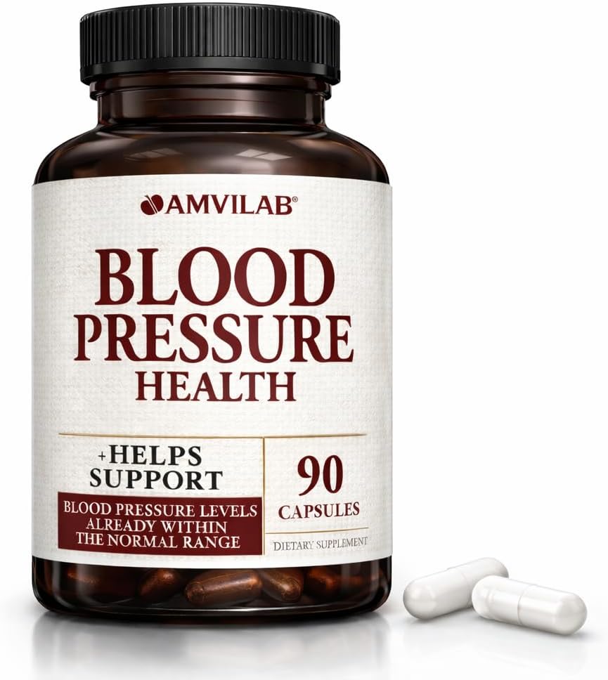 AMVILAB Blood Pressure Health – Support for Normal Blood Pressure Levels – 90 Capsules - görsel 1