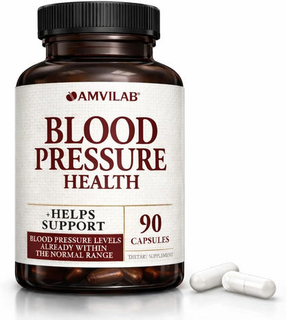 AMVILAB Blood Pressure Health – Support for Normal Blood Pressure Levels – 90 Capsules