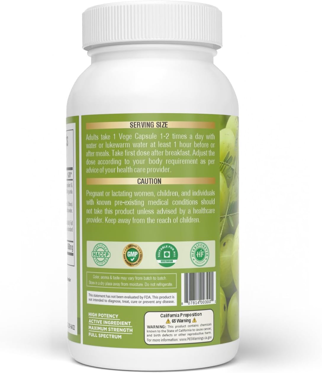 Herbsforever Amla (Indian Gooseberry) Powder - 950mg per Serving, 60 Veg Capsules - görsel 6