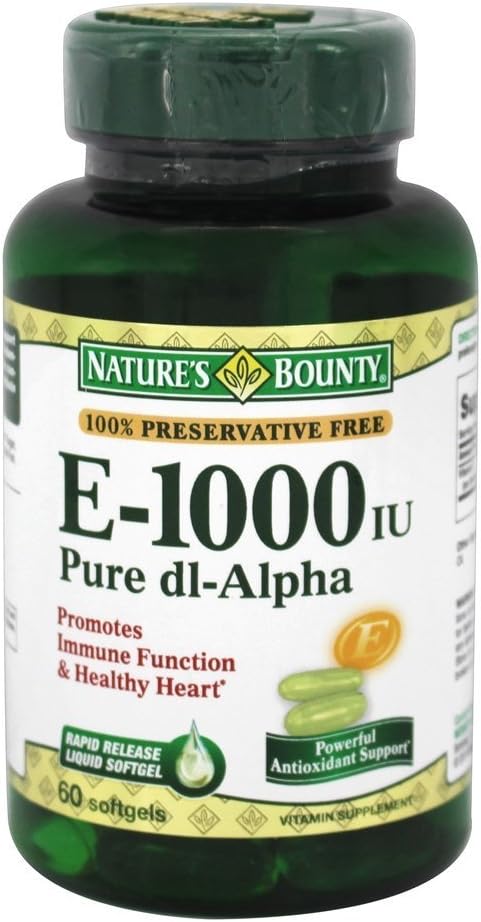 Nature's Bounty Vitamin E 1000 IU Softgels, 60 Softgels (Pack of 2) - görsel 1