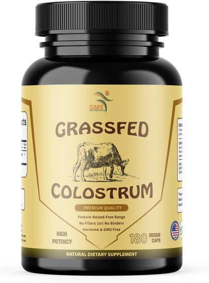 Grass-Fed Beef Colostrum Food Supplement (3000 mg, 180 Capsules)