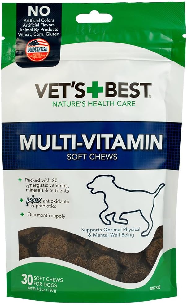 Vet's Best Multivitamin Soft Chews for Dogs - Supports Physical and Mental Health - 30 Day Supply - görsel 1