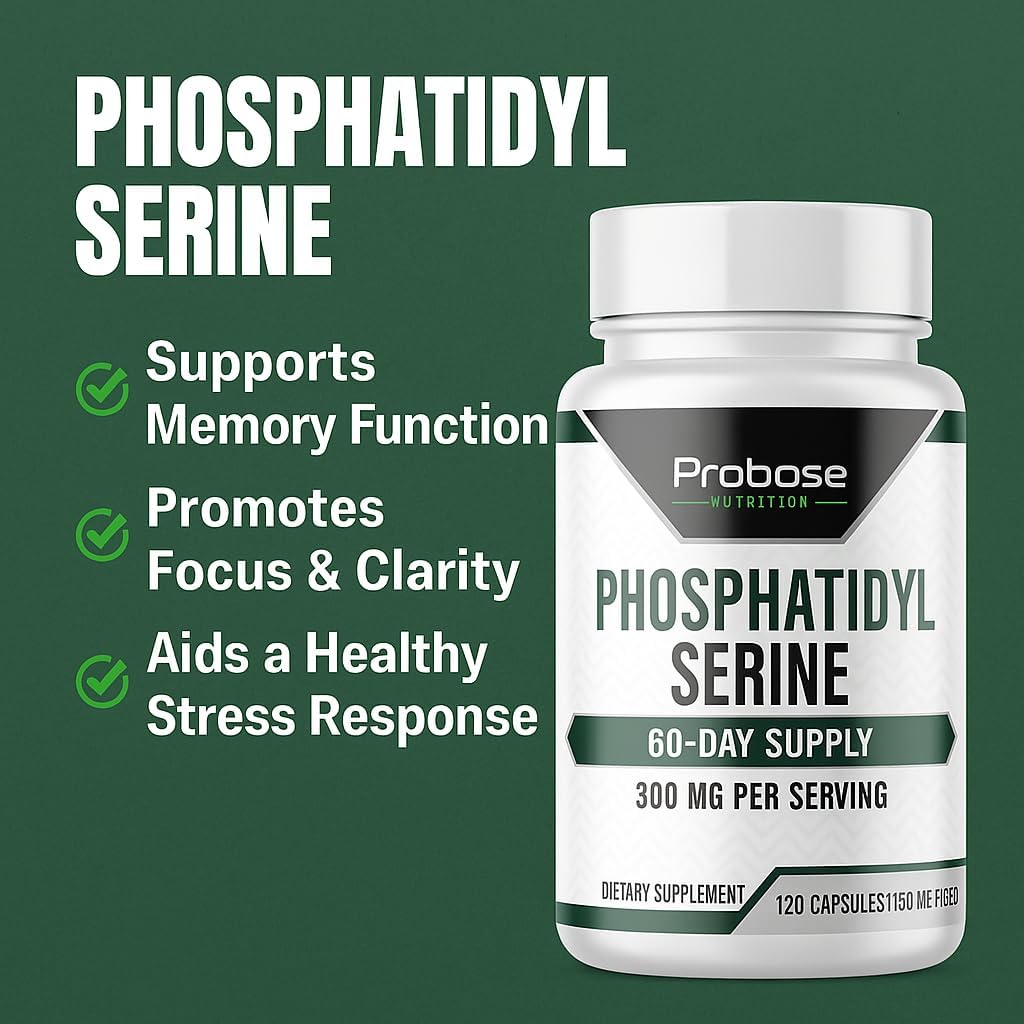 Probase Nutrition Phosphatidylserine 300mg Food Supplement for Cognitive Function - 120 Capsules - görsel 5