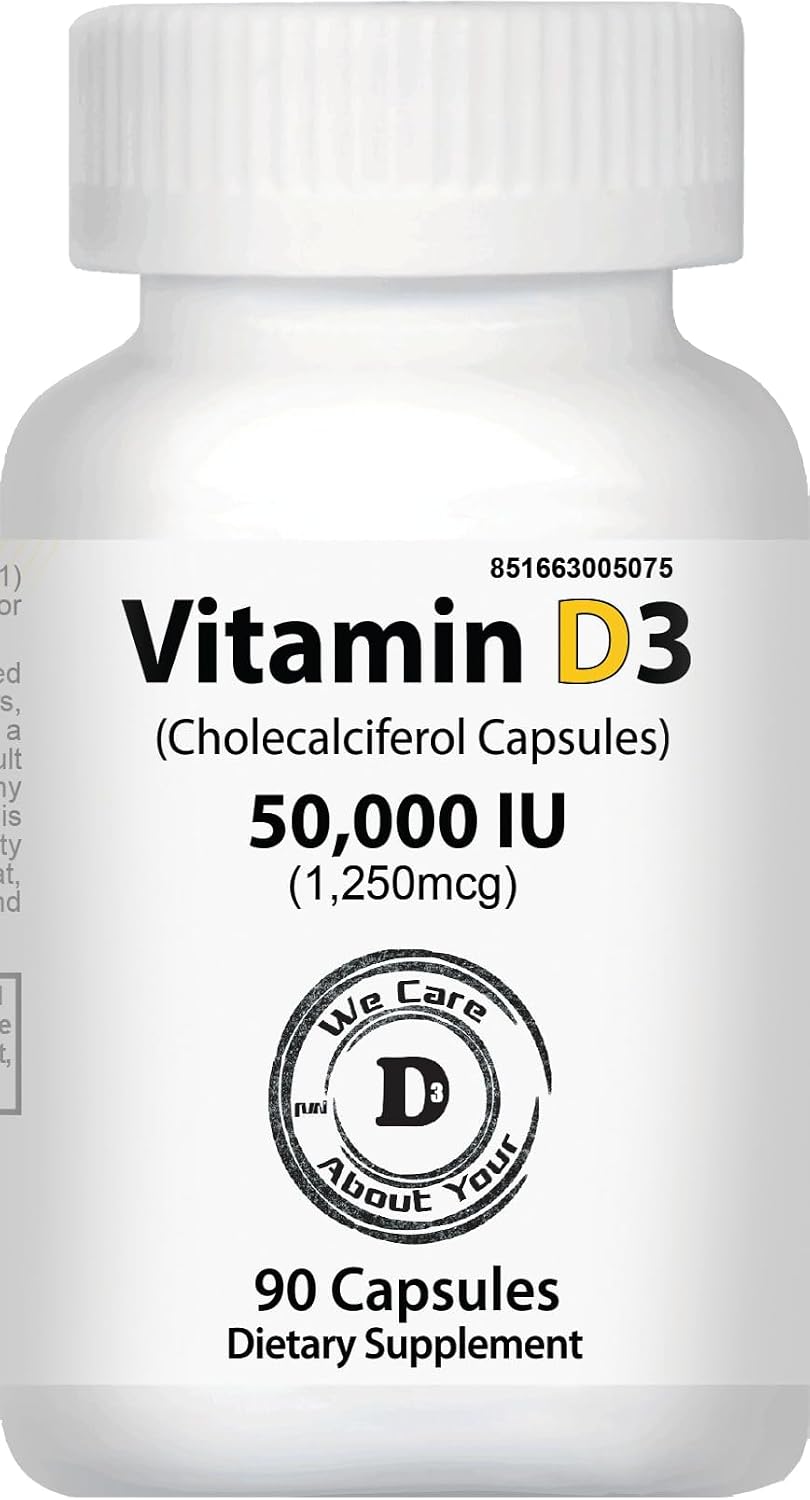 Vitamin D3 50,000 IU Weekly Supplement – 90 Vegetarian Capsules - görsel 1
