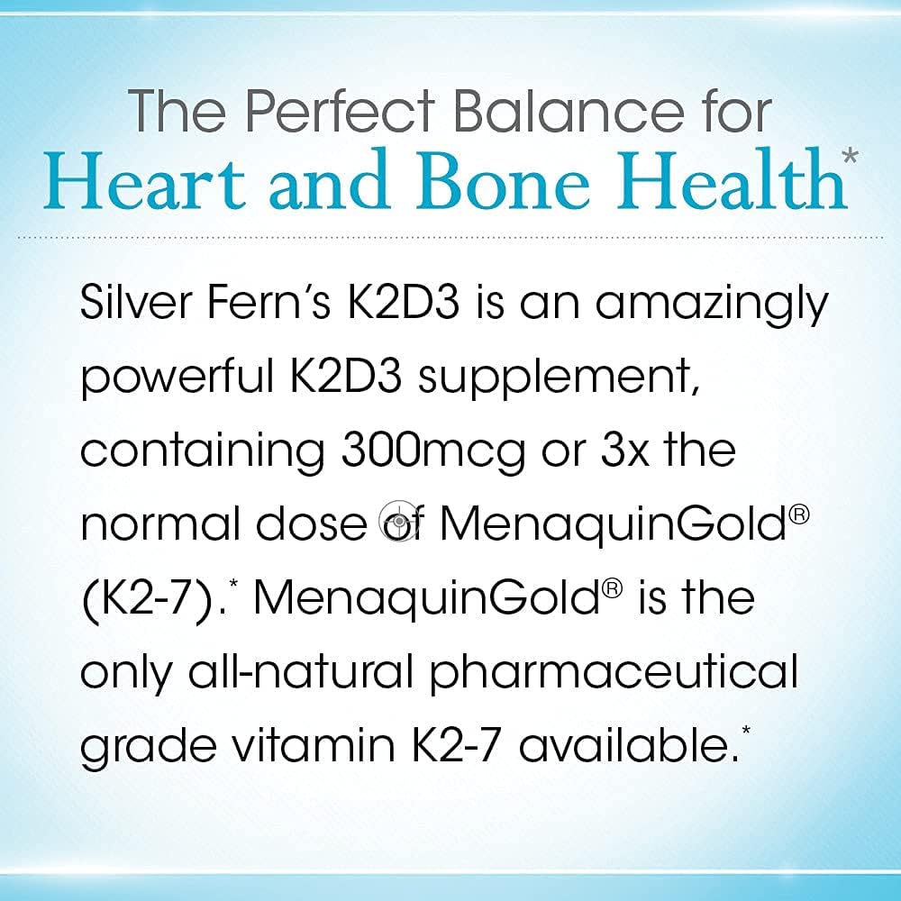 Silver Fern Vitamin K2-D3 Supplement – Natural MK-7 & Cholecalciferol – 60 Capsules - görsel 4