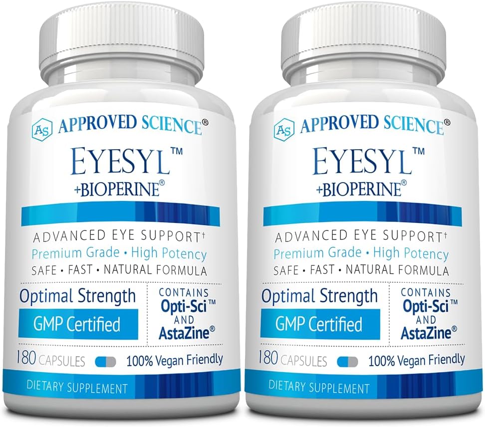 Approved Science EyeSyl – Eye Support Supplement with Chromium Picolinate, Taurine, Lutein, Zeaxanthin, Bilberry, BioPerine – 1 Month Supply – 60 Capsules – Made in the USA - görsel 8