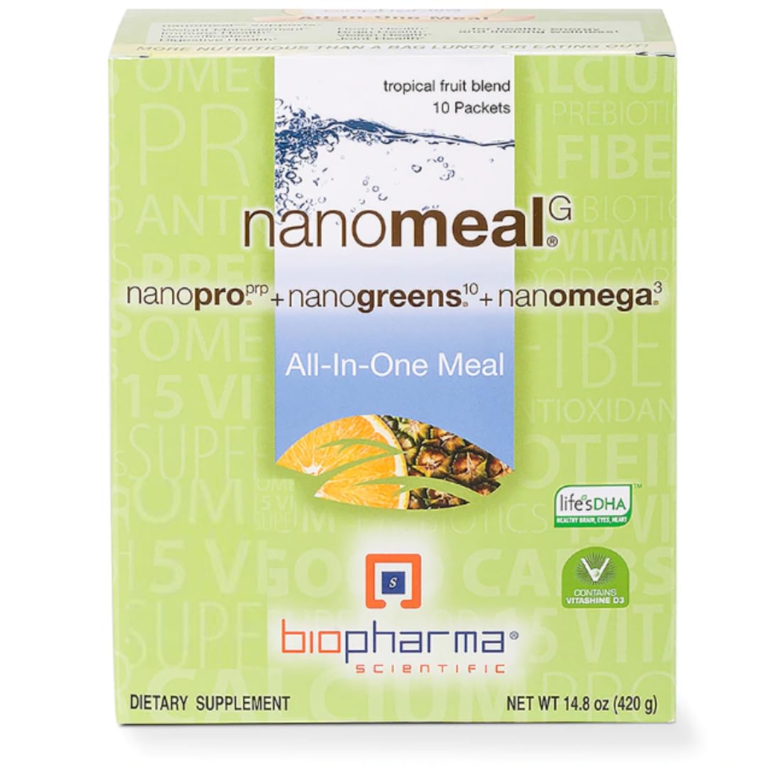 NanoMeal Plant-Based All-in-One Nutrition | Superfood Meal Replacement Powder | Tropical Fruit Blend | 10 Servings | – Image 1