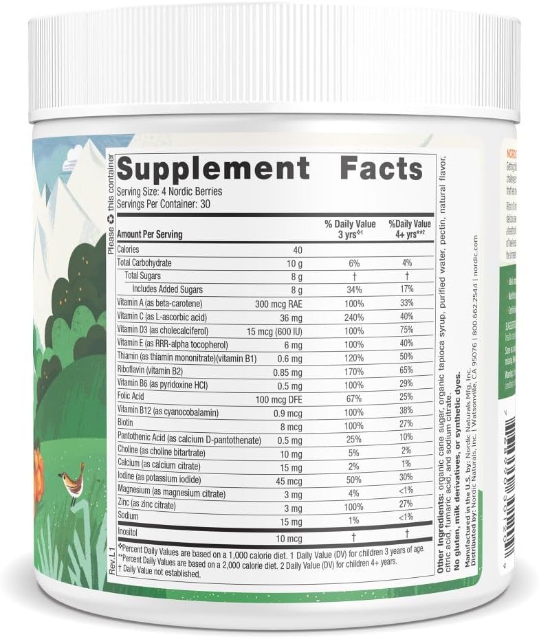 Nordic Naturals Nordic Berries, Cherry Berry – 120 Gummy Berries – Multivitamin for Children Aged 3+ - görsel 2