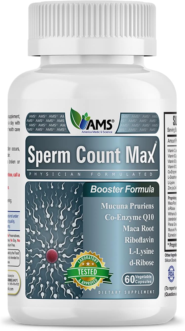 America Medic & Science Sperm Count Max (60 Capsules) – Male Fertility Supplement - görsel 1