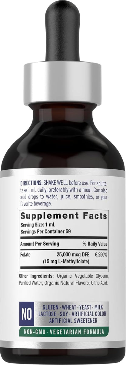 Carlyle L-Methylfolate Drops 15mg | 60ml | with Organic Glycerine | Mixed Berry Flavour
