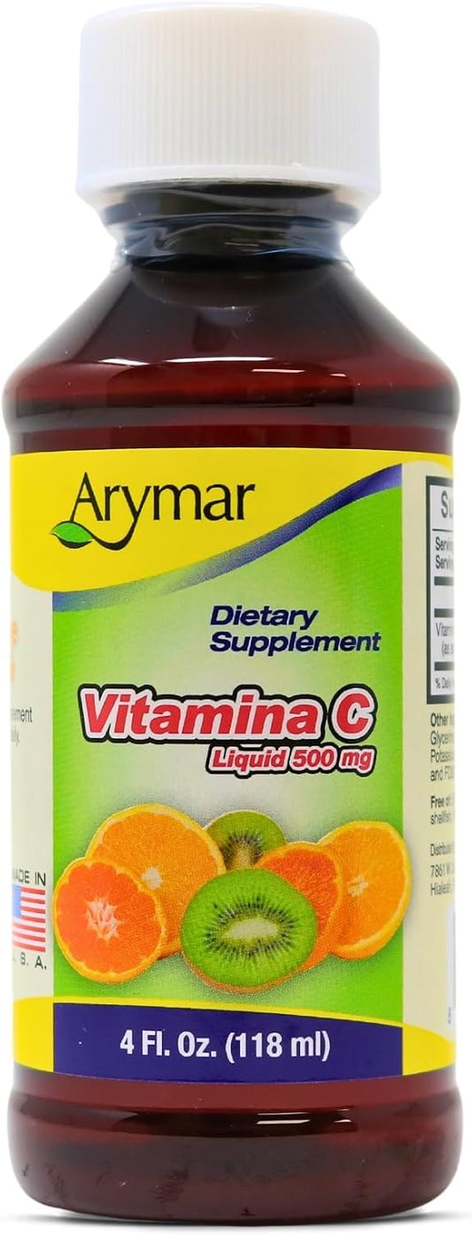 Arymar Vitamin C for Adults – Immune Support, Antioxidant, Orange Flavour (118 ml)